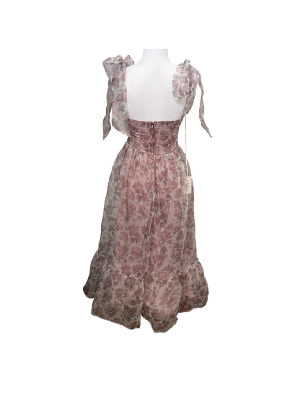 Petal + Pup Floret Midi Dress Floral Pink Purple Tie Shoulder Size S NWT - Picture 5 of 9